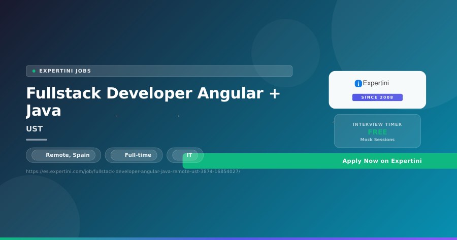 Fullstack Developer Angular + Java at UST, Remote — Apply Now