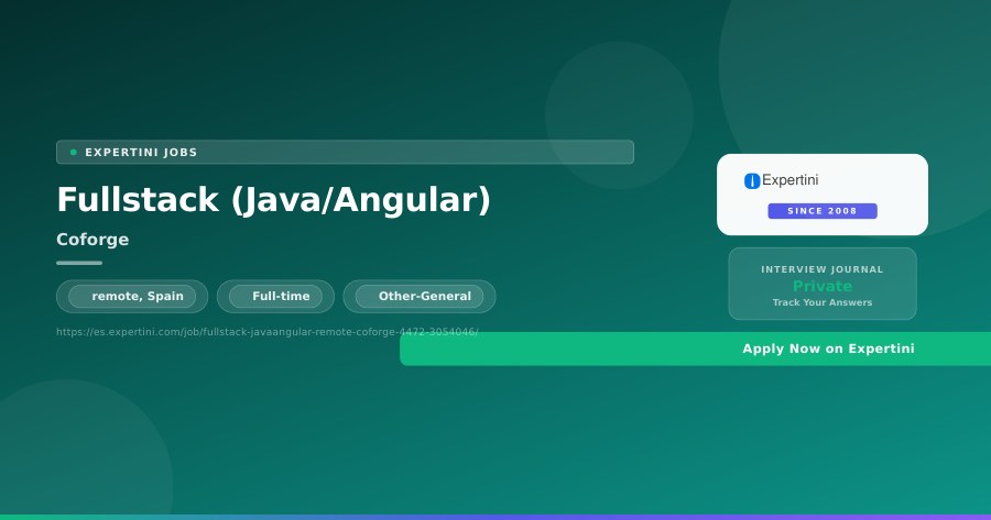 Fullstack (Java/Angular) at Coforge, remote — Apply Now