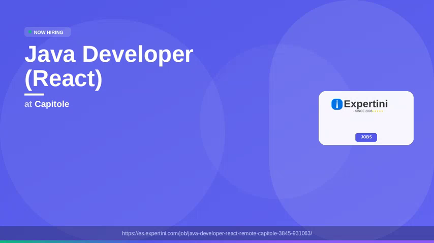 Java Developer (React) at Capitole, Remote — Apply Now