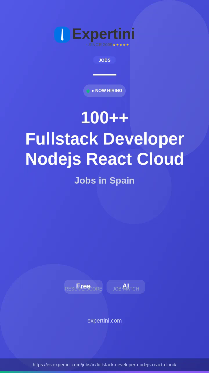75,424+ Fullstack Developer Nodejs React Cloud Jobs in Spain — Top Companies Hiring August 2026