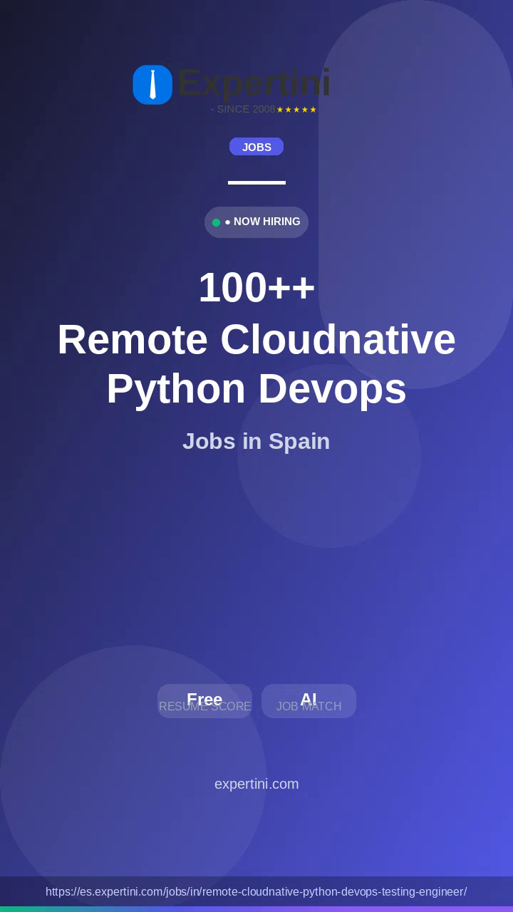 125,521+ Remote Cloudnative Python Devops Testing Engineer Jobs in Spain — Top Companies Hiring August 2026
