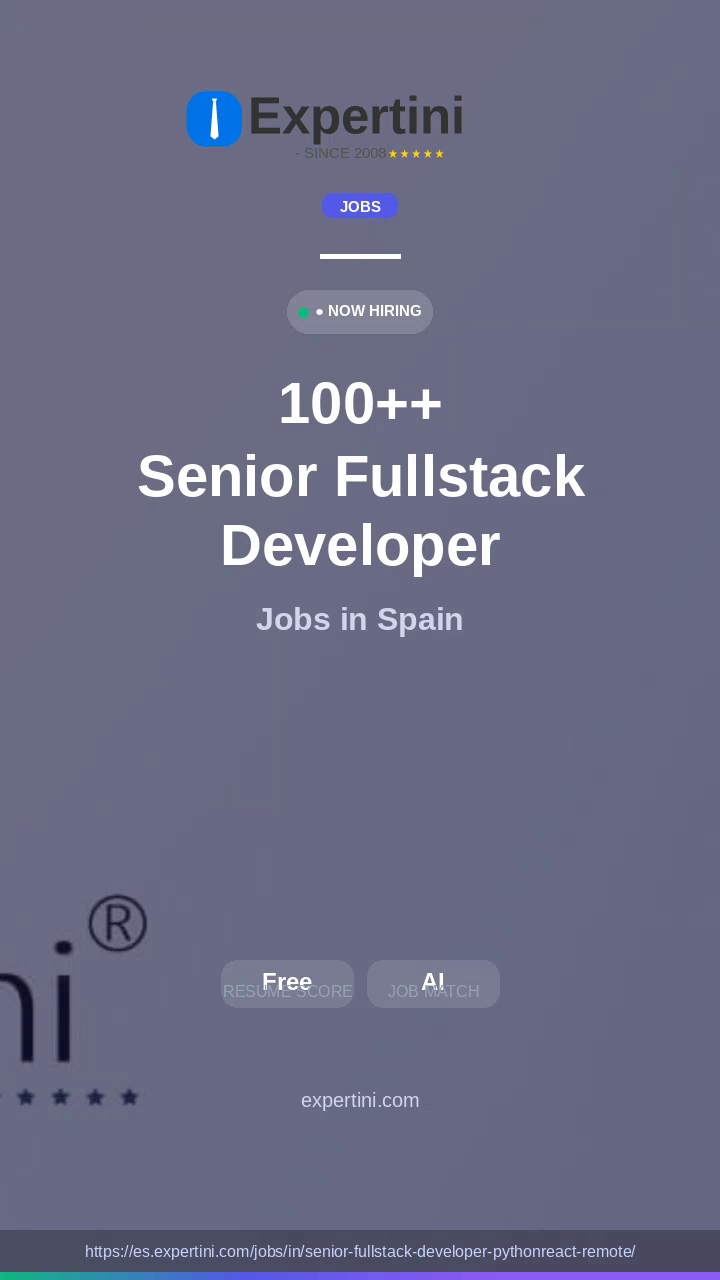 124,375+ Senior Fullstack Developer Pythonreact Remote Jobs in Spain — Top Companies Hiring August 2026